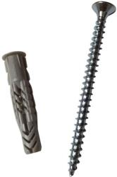 Fischer Diblu universal cu guler si surub FISCHER UX 10 x 60 R S, 10 x 50 mm, 4 buc, nailon, gri