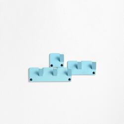 SPIN Cuier perete TETRIS, 17 cm, bleu, 3 piese (MDBHNG17CYBLU02)