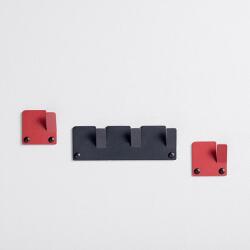 SPIN Cuier perete TETRIS, 17 cm, negru, 3 piese (MDBHNG17SPBLK02)