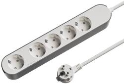 JACOBSEN Prelungitor JACOBSEN, 4 prize Schuko, cu intrerupator, alb/gri