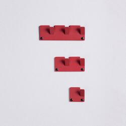 SPIN Cuier perete TETRIS, 17 cm, rosu, 3 piese (MDBHNG17BRRED02)
