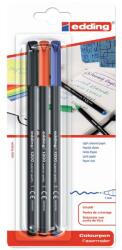 edding Set markere EDDING 1200, varf rotund, 1 mm, 3 bucati, multicolor