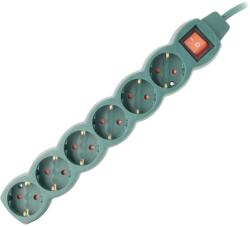 Entac Prelungitor ENTAC ESE1.5G6-3-SW-G, 6 prize Shucko, 3m, intrerupator, verde (ESE15G63SWG)