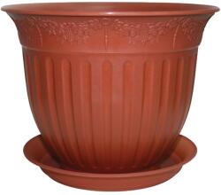 NAPOCHIM Set ghiveci cu farfurie rotund NAPOCHIM, polipropilena, 30 cm, maro