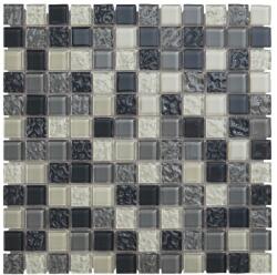 COLOURS Mozaic interior, gri si alb, sticla, patrat, 30 x 30 cm x 4 mm Calabria