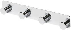GOODHOME Cuier baie cu 4 agatatoare Koros GOODHOME, 25.7 x 2 x 4 cm, otel, argintiu