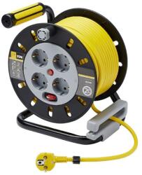 Diall Prelungitor DIALL H05VV-F, 4 prize Schuko, 25 m, 1.5 mm, cu tambur, negru - bricodepot - 239,00 RON
