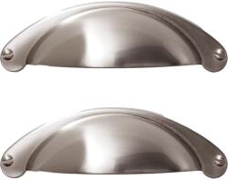 GOODHOME Set 2 manere tip scoica GOODHOME Ancho, 10.3 cm, nichel