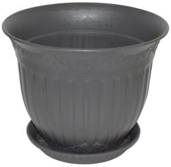 NAPOCHIM Set ghiveci cu farfurie rotund NAPOCHIM, polipropilena, 25 cm, negru