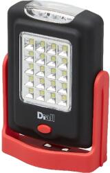 DIALL Lanterna LED cu functie dubla DIALL, 3 LED 14 lumeni si 20 LED 220 lumeni, IP20, 3xAAA, negru/rosu