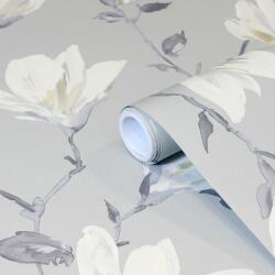 GOODHOME Tapet netesut, 0.53 x 10 m, gri, mat, model floral