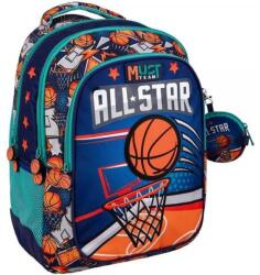 Luna Splendida Luna: Must Team kosárlabdás lekerekített 3 rekeszes iskolatáska, hátizsák 32x18x43cm