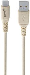 Cellularline Кабел Cellularline - Eco, USB-A/USB-C, 1.2 m, бежов (USBDATAECOTYC1ME)