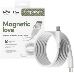 PanzerGlass Adatkábel empower by PanzerGlass, Magnetic Snake, USB-C - USB-C, 240W, USB 2.0, 1, 5m, Ezüstfehér (EM84572)