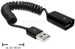 Delock USB 2.0-A hosszabbító kábel / anya spirál kábel (DL83163) (DL83163)