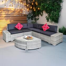 Avenberg Azure rattan sarokgarnitúra, ZA23408, szürke/fekete