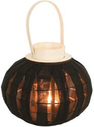 Home Styling Collection Gyertyatartó, Home Styling Collection, 22x24 cm, Fa, Fekete (569266)