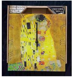 Unicorn Klimt üveg falióra - A Csók (524)