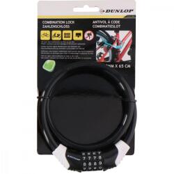 Dunlop Spirális kerékpárzár számzáras10mmx65cm fekete (1042800)