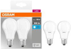 OSRAM Base matt műanyag búra, 8, 5W, 806lm, 4000K, E27 LED körte izzó 2 db