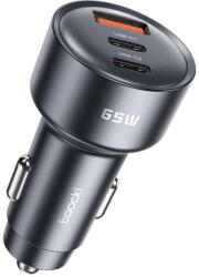 Toocki 2db USB C + USB A autós töltő 65W adapter (40130004) (40130004)