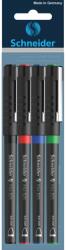 Schneider Xtra 825 4 darabos golyóstoll készlet, Kúpos hegyű, 0.5 mm