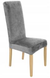 HomeDesign Székhuzat, Bútort takarunk, bársony, szürke, rugalmas, 58 cm, mosógépben mosható, szennyeződés, állatszőr és sérülés elleni védelem (21A3)