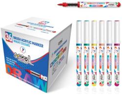 S-Cool markerek, akrilfestékkel, ecsetvéggel, 36 darabos készlet