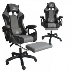  STRIKE forgó gamer szék lábtartóval és masszázspárnával, szürke KO40SZ