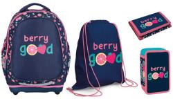 S-Cool szett, kisiskolás: hátizsák, felszerelt tolltartó, sporttáska, pénztárca, Berry good modell