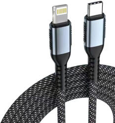 AUTOLIFE 12132 5A 100W Gyorstöltő adatkábel TYPE-C - Lightning/Apple 1méter C2CBKAPPLE (12132) - l-m-s