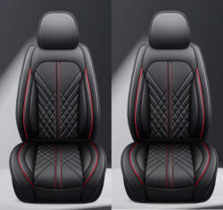 Autolife 11 részes Prémium minőségű Műbőr üléshuzat szett - Légzsákos - Osztható - Fekete/Piros színben (02133) - l-m-s