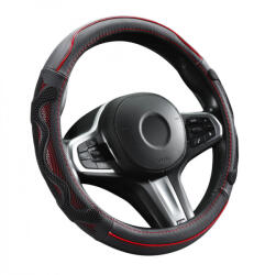 Autolife Bőrhatású Kormányvédő 38cm / Pink betétes Kormányvédő "D" típusú 00863 (00863) - l-m-s