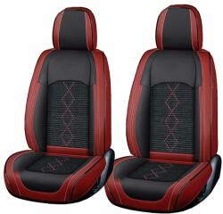 Carguard Prémium 5 személyes autótakarók Deluxe perforált öko bőr és textil - sötétpiros - fekete