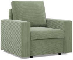GreenSite Zeus fotel, egyenes kartámasz, kordbársony, bonell töltet, zöld - pepita - 92 290 Ft