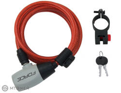 FORCE Lock Ron, spirál, tartóval, 185 cm / 8 mm, piros