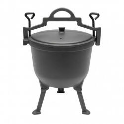  Öntöttvas üst, öntöttvas fazék tábortűzhöz, 8L, bogrács fedél01