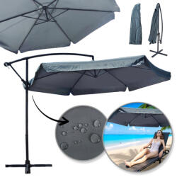  Kerti napernyő karral és fodros szárral, grafit színű, nagy, 3, 5 m. OGP04