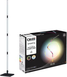 Calex Smart RGB-IC LED gamer állólámpa, Wi-Fi, Bluetooth, 24W, 1000lm, szabályozható fényerő, fehér és színes fény, Google Assistant és Alexa kompatibilis, 175 cm, F energiaosztály