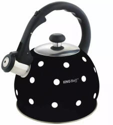 Kinghoff Teáskanna, Sípszóval, Fekete-fehér Pöttyös, 2 L KH-1048