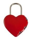 Stanley szív alakú számkombinációs lakat 40mm, piros (S742-065)