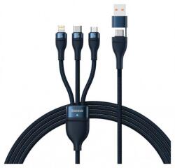  Cablu Date OEM Flash Series 2 USB 3in1 USB-C + micro USB + Lightning 100W 1.2m Braided Albastru (CASS030103)