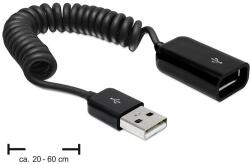 Delock USB 2.0-A cablu prelungitor / cablu spiralat cu piuliță