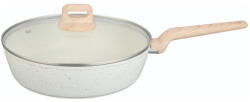 Voltz Tigaie cu capac Oliver Voltz Nice OV54419E26CD, 26x7 cm, Acoperire marmura, Inductie, Crem melanj (OV54419E26CD)