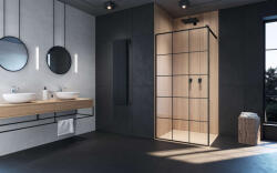Radaway Modo X Black II Factory Walk-in fekete zuhanyfal 125 átlátszó