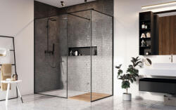 Radaway Modo New Black III Frame Walk-in fekete zuhanyfal 50x50 átlátszó