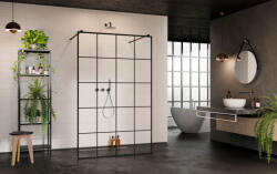 Radaway Modo New Black I Factory Walk-in fekete zuhanyfal 130 átlátszó