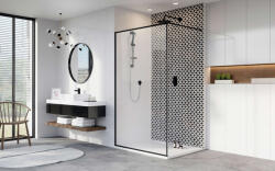 Radaway Modo X Black II Frame Walk-in fekete zuhanyfal 120 átlátszó