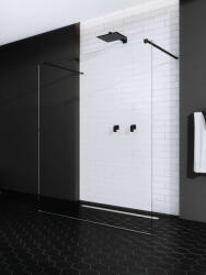 Radaway Modo X Black I Walk-in fekete zuhanyfal 130 átlátszó
