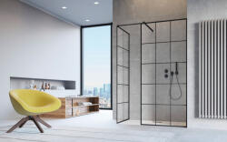 Radaway Modo New Black III Factory Walk-in fekete zuhanyfal 90x140 átlátszó